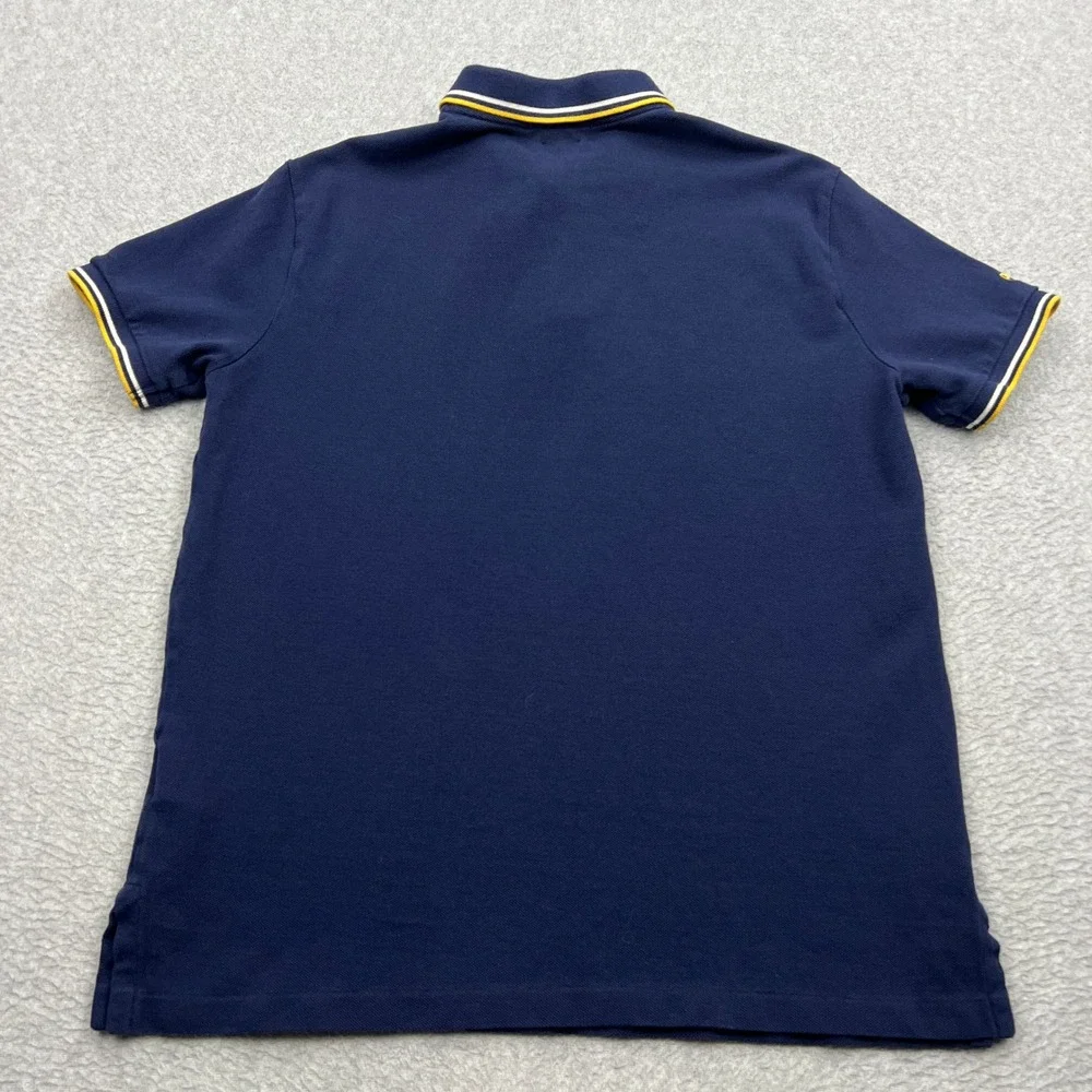 Polo Ralph Lauren Pique Shirt Mens Medium Blue Custom Slim Fit Knit Tipped Trim